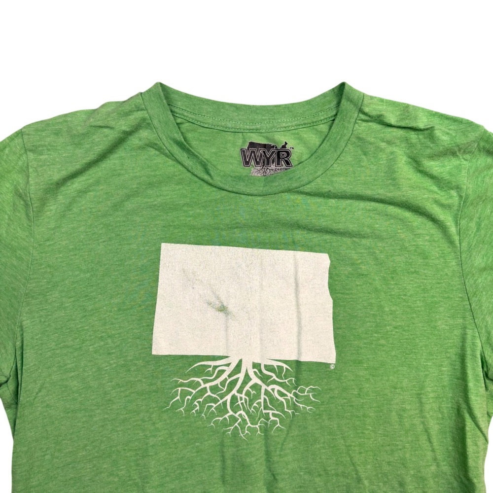 WYR Clothing North Dakota Wear Your Roots T-Shirt Green Heather Medium ND Tee